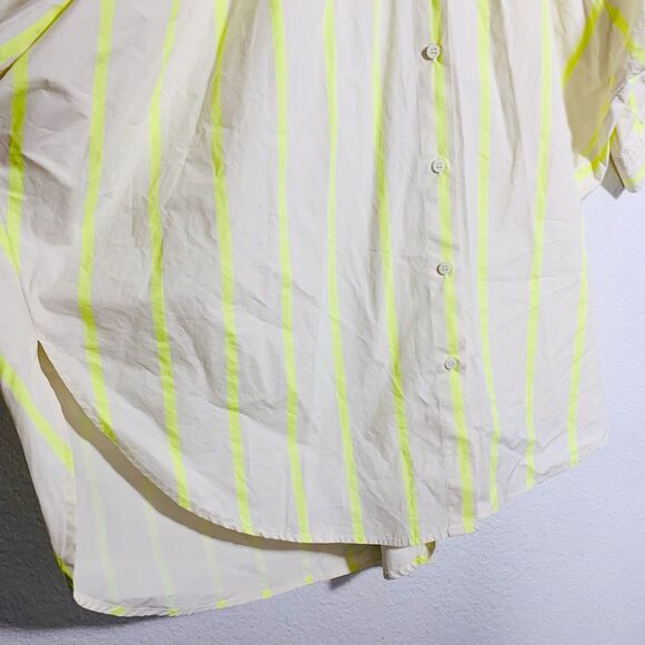 Pomander Place | Yellow and Creme Stripe Pia Oversized Swim Coverup Size Medium - Picture 6 of 16